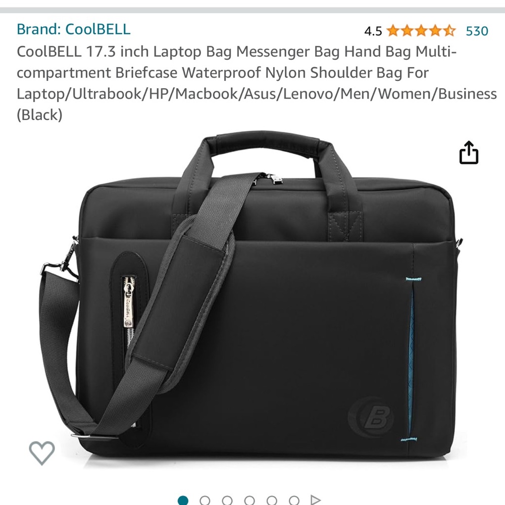 Cool bell unisex laptop 17.3 in bag